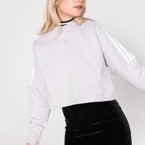 ADIDAS ORIGINALS CROPPED SWEATSHIRT NWT SIZE M ICE PURPLE DH4656